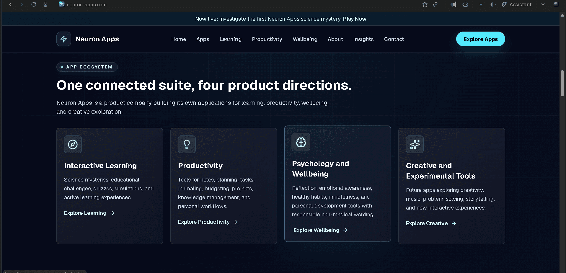 Neuron Apps interior-page screenshot screenshot